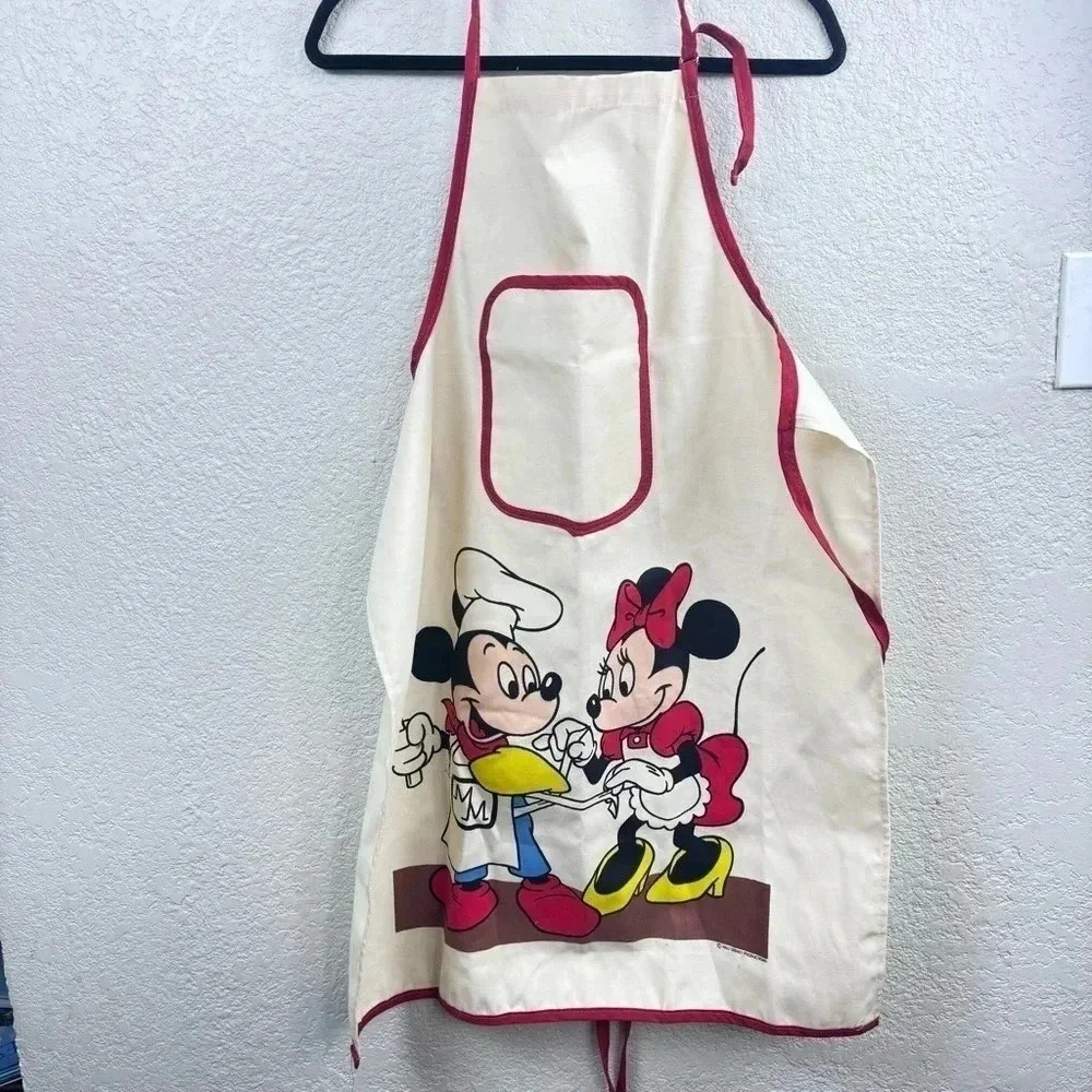 Vintage Disney Mickey & Minnie Mouse Cooking Kitchen Apron Retro Cartoons